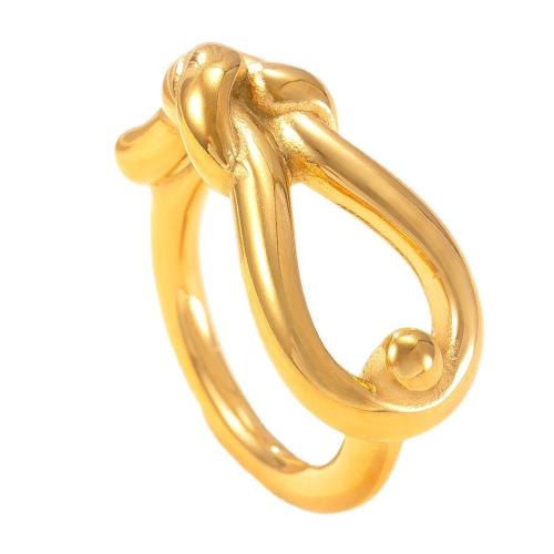 Bague en acier inoxydable, Acier inoxydable 304, Placage, normes différentes pour le choix & pour femme & creux, doré, Vendu par PC