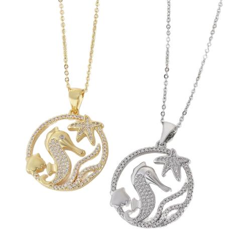 Collier en laiton cubique Zircon Micro Pave, Placage, styles différents pour le choix & pavé de micro zircon & pour femme & creux, plus de couleurs à choisir, Vendu par PC