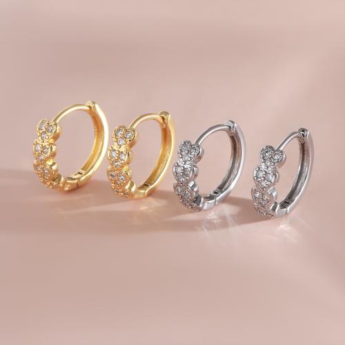 Cubic Zircon Brass Earring, plated, fashion jewelry & micro pave cubic zirconia & for woman 