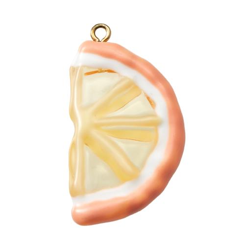 Imitation Fruit Resin Pendant, Lemon, DIY 