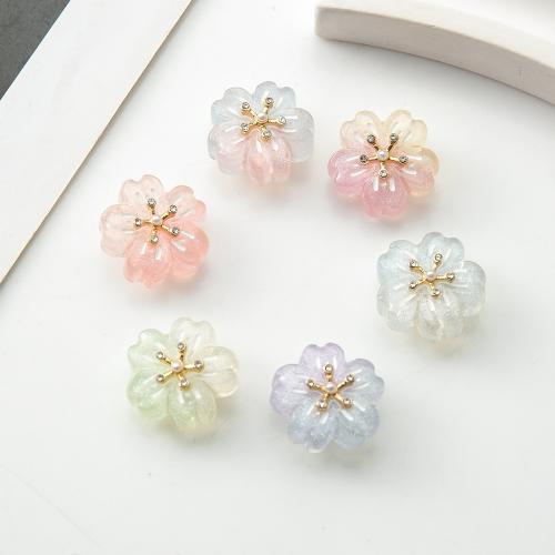 décoration Résine , fleur, DIY & perle d'imitation & avec strass, plus de couleurs à choisir Vendu par PC