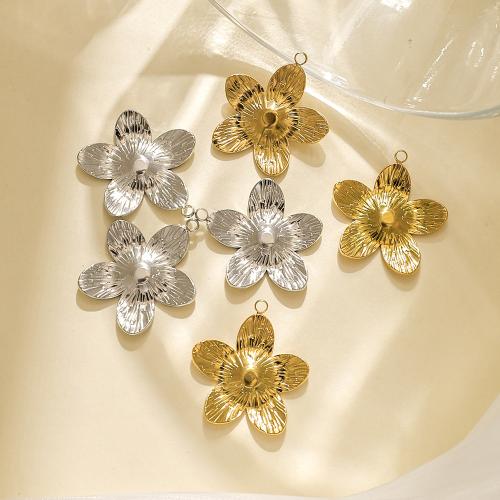 Inoxydable acier Pendentif Fleur, Acier inoxydable 304, Placage, DIY, plus de couleurs à choisir Vendu par sac