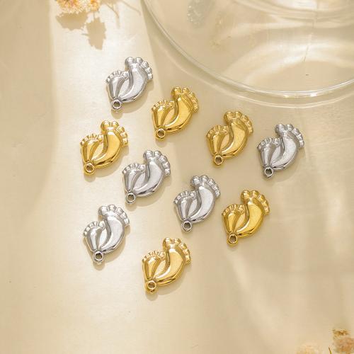 Pendentifs en acier inoxydable, Acier inoxydable 304, Pied, Placage, DIY, plus de couleurs à choisir Vendu par sac