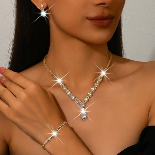 laiton parure de bijoux, Placage, styles différents pour le choix & pavé de micro zircon & pour femme, Vendu par fixé