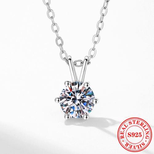 925 Sterling Silver Necklace, with 2inch extender chain, platinum plated & for woman Approx 15.7 Inch 