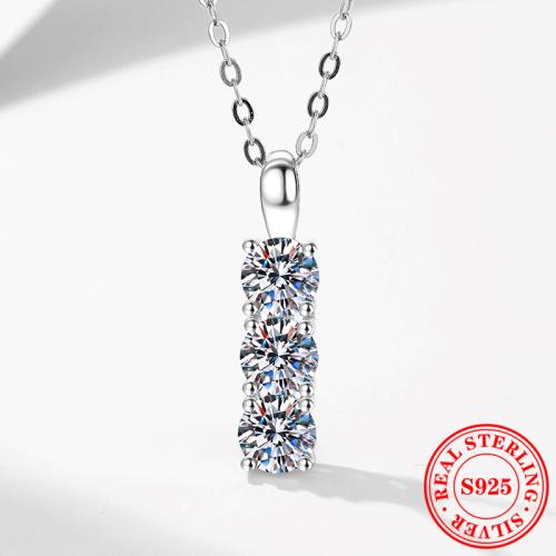 925 Sterling Silver Necklace, with 2inch extender chain, platinum plated & for woman Approx 15.7 Inch 