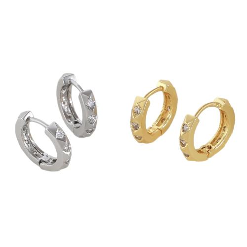 Cubic Zircon Brass Earring, plated, fashion jewelry & micro pave cubic zirconia & for woman 