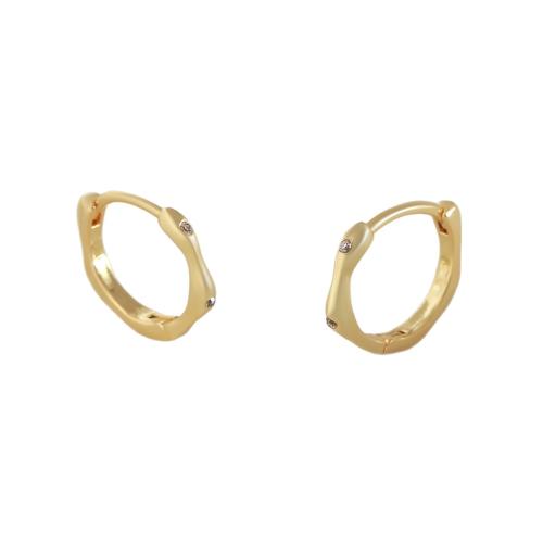 Cubic Zircon Brass Earring, gold color plated, fashion jewelry & micro pave cubic zirconia & for woman 