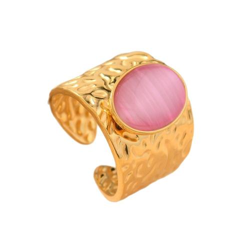 ジェムス トーンのステンレス鋼の指環, 304ステンレススチール, とともに 天然石, ゴールドメッキ, ファッションジュエリー & 女性用, 無色, 売り手 パソコン