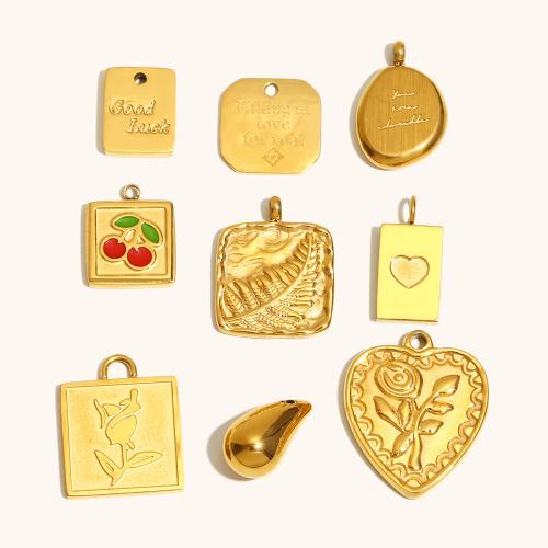 Pendentifs en acier inoxydable, Acier inoxydable 304, Plaqué or 18K, DIY & styles différents pour le choix, Vendu par PC