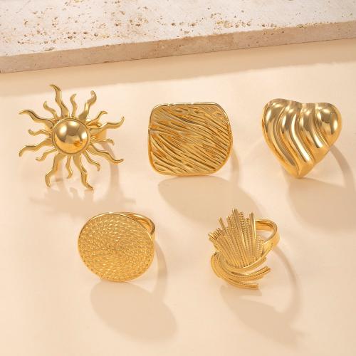 Bague en acier inoxydable, Acier inoxydable 304, Plaqué or 18K, bijoux de mode & styles différents pour le choix & pour femme Vendu par PC