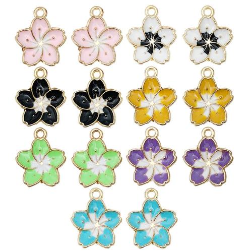 Zinc Alloy Enamel Pendants, Flower, DIY 