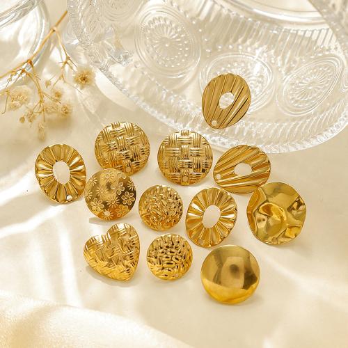Stainless Steel Earring Stud Component, 304 Stainless Steel, gold color plated, DIY, Crystal Gold 