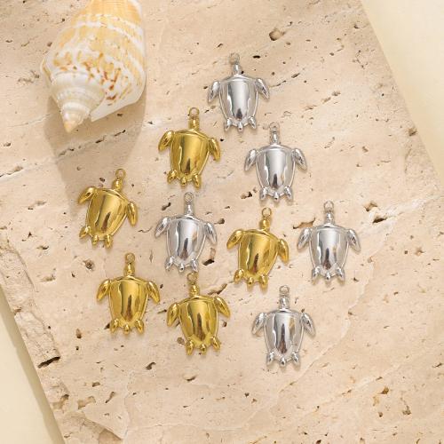 Pendentifs d'animaux en acier inoxydable , Acier inoxydable 304, tortue, Placage, DIY, plus de couleurs à choisir Vendu par sac
