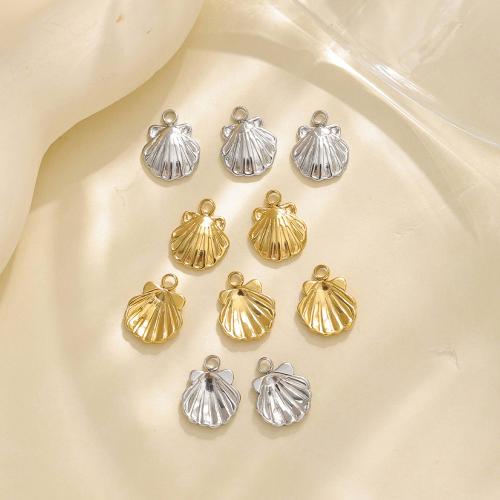 Pendentifs en acier inoxydable, Acier inoxydable 304, coquille, Placage, DIY, plus de couleurs à choisir Vendu par sac