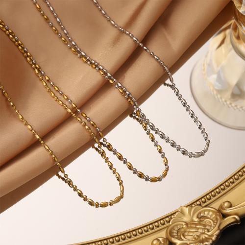 Stainless Steel Chain Necklace, 304 Stainless Steel, with Titanium Steel, gold color plated, fashion jewelry 