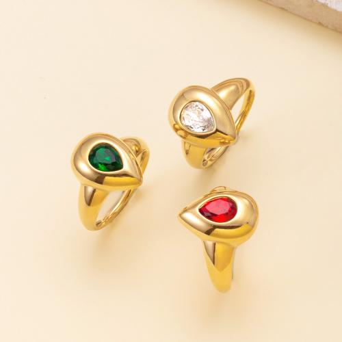 Bague en acier inoxydable , Acier inoxydable 304, Plaqué or 18K, unisexe & normes différentes pour le choix & avec strass, plus de couleurs à choisir, Vendu par PC