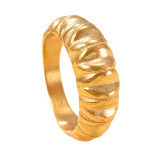 Bague en acier inoxydable, Acier inoxydable 304, Placage, bijoux de mode & normes différentes pour le choix & pour femme, doré, Vendu par PC