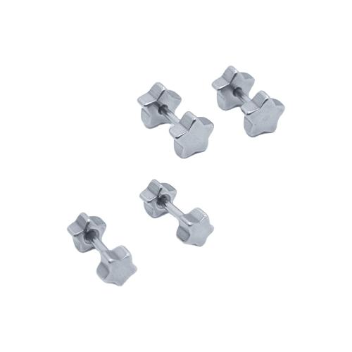 Boucle en acier inoxydable, Acier inoxydable 304, étoile, poli, bijoux de mode & unisexe & normes différentes pour le choix, couleur originale, Vendu par paire
