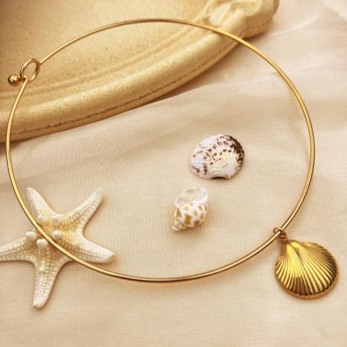 Collar Necklace, 304 Stainless Steel, plated, fashion jewelry & for woman, golden 
