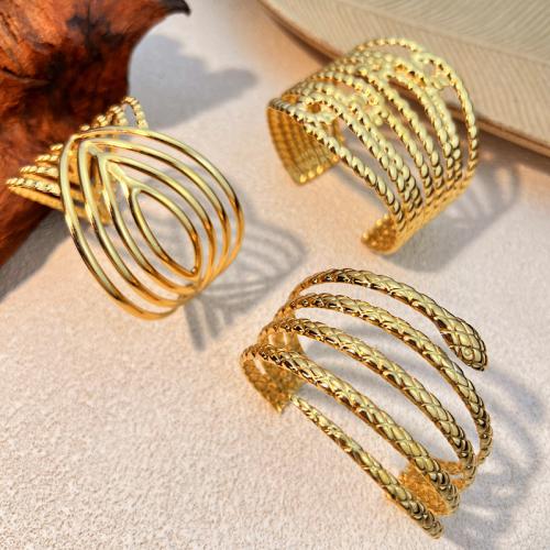 Bracelet en acier inoxydable, Acier inoxydable 304, Placage, styles différents pour le choix & pour femme & creux, doré, Vendu par PC[