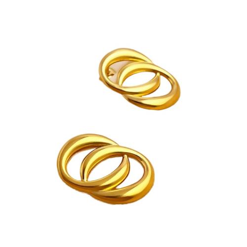 Boucle en acier inoxydable, Acier inoxydable 304, Plaqué or 18K, bijoux de mode & pour femme & creux, Vendu par paire