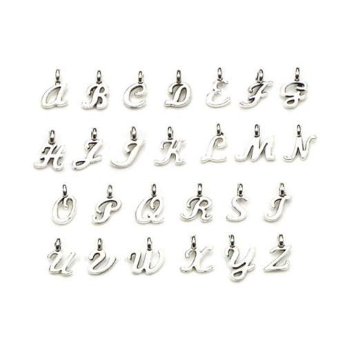 Pendentif alphabet en zinc, alliage de zinc, Lettre d’alphabet, Placage, DIY, Vendu par PC