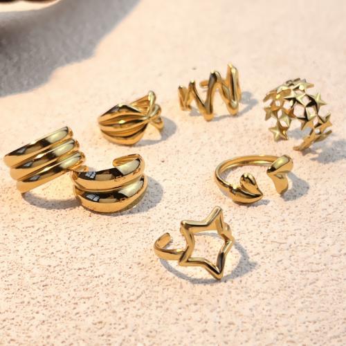 Stainless Steel Finger Ring, 304 Stainless Steel, 18K gold plated, fashion jewelry & for woman 
