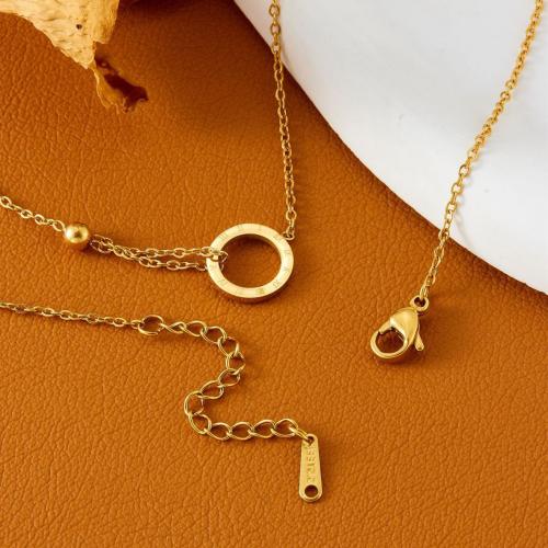 ステンレス鋼のジュエリーネックレス, 304ステンレススチール, メッキ, ファッションジュエリー & 女性用 & くり抜き, 金色, 長さ:約 41-50 センチ, 売り手 パソコン