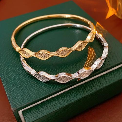 laiton bracelet ordinaire, Placage, pavé de micro zircon & pour femme, plus de couleurs à choisir, Vendu par PC