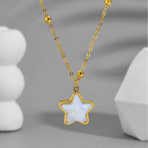 ステンレス鋼のジュエリーネックレス, 304ステンレススチール, とともに アクリル, 真空イオンプレーティング, ファッションジュエリー & 女性用, 金色, 長さ:約 40 センチ, 売り手 パソコン