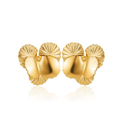 Латуни Стад Серьги, Латунь, 18K позолоченный, ювелирные изделия моды & Женский, продается Пара