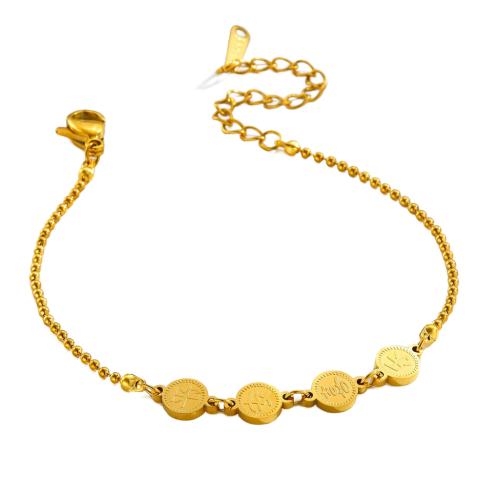 Bracelet en acier inoxydable, Acier inoxydable 304, Placage, bijoux de mode & pour femme, doré Environ 16 cm, Vendu par PC