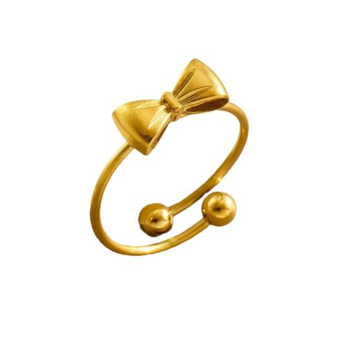 Bague en acier inoxydable, Acier inoxydable 304, Placage, bijoux de mode & pour femme, doré Vendu par PC