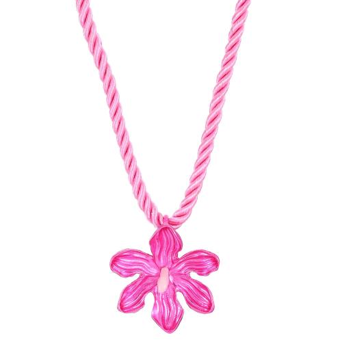 Zink Legierung Halskette, Zinklegierung, mit Baumwollfaden & Polyester, Blume, plattiert, Modeschmuck & für Frau & Emaille, keine, verkauft von PC[