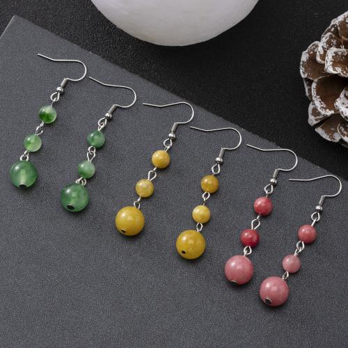 Gemstone Drop Earring, with Iron, fashion jewelry 
