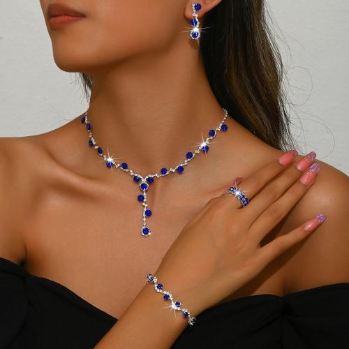 laiton parure de bijoux, avec cristal, Placage, styles différents pour le choix & pour femme & avec strass, Vendu par fixé