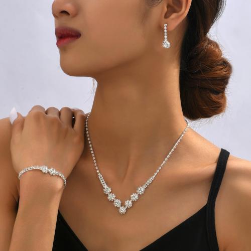 laiton parure de bijoux, Placage, styles différents pour le choix & pour femme & avec strass, Vendu par fixé