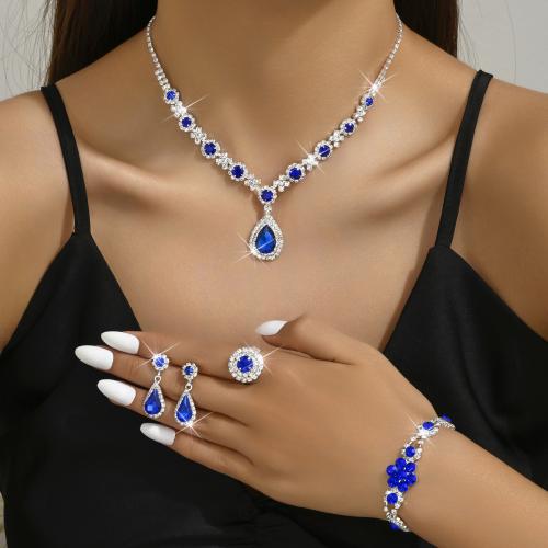laiton parure de bijoux, avec cristal, Placage, styles différents pour le choix & pour femme & avec strass, Vendu par fixé