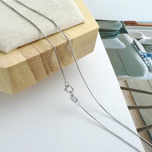 Sterling Silber Collier Kette, 925 Sterling Silber, platiniert, verschiedene Größen vorhanden & Kastenkette & für Frau, verkauft von PC[