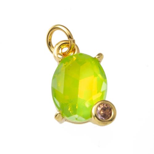 Cubique Pendentif en laiton zircon pavent, Placage, bijoux de mode & pavé de micro zircon, plus de couleurs à choisir, protéger l'environnement, sans nickel, plomb et cadmium Vendu par PC