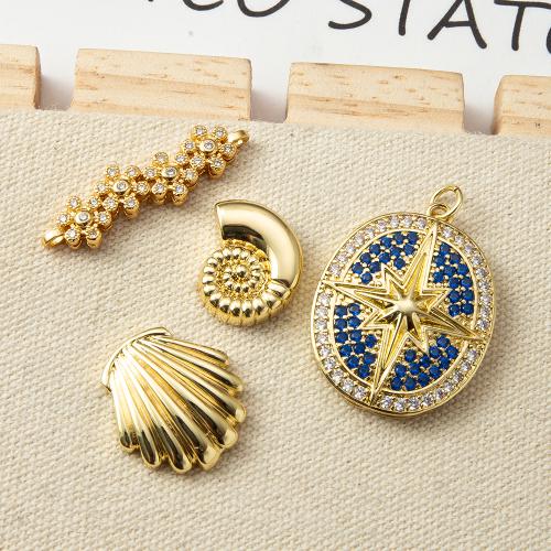 Cubique Pendentif en laiton zircon pavent, Placage, bijoux de mode & pavé de micro zircon, plus de couleurs à choisir, protéger l'environnement, sans nickel, plomb et cadmium Vendu par PC