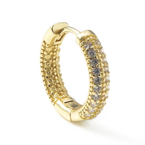 Boucles d'oreilles en laiton zircon cubique pavent, Placage, bijoux de mode & pavé de micro zircon, plus de couleurs à choisir, protéger l'environnement, sans nickel, plomb et cadmium Vendu par paire[