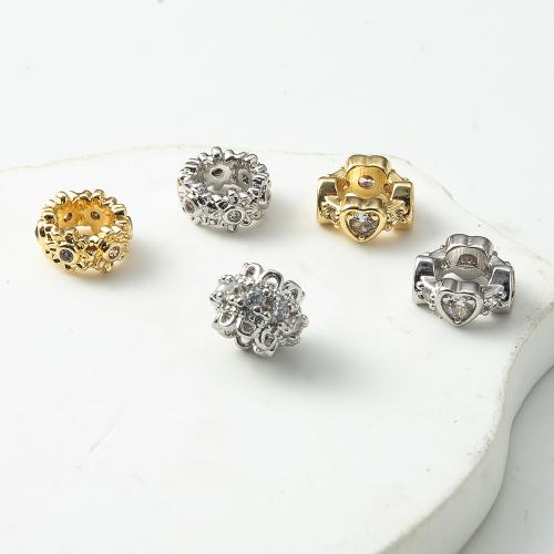 Perles zircon Micro Pave cubes, laiton, Placage, DIY & pavé de micro zircon & grand trou, plus de couleurs à choisir, protéger l'environnement, sans nickel, plomb et cadmium Vendu par PC