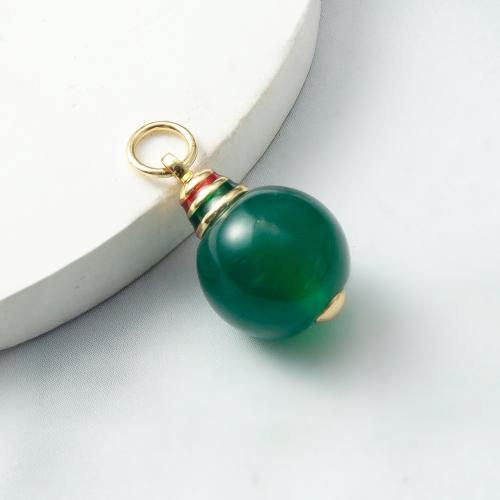 Pendant de cuivre de verre, laiton, avec verre, Placage, bijoux de mode, vert, protéger l'environnement, sans nickel, plomb et cadmium Vendu par PC