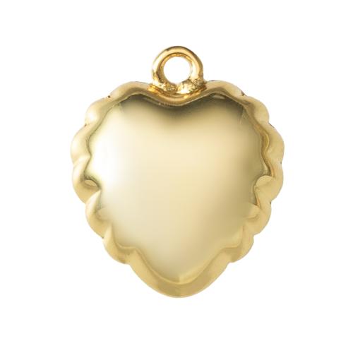 Pendentifs de coeur en laiton, Placage, bijoux de mode, doré, protéger l'environnement, sans nickel, plomb et cadmium Vendu par PC