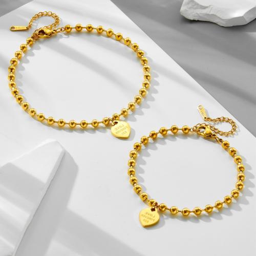 Bracelet en acier inoxydable, Acier inoxydable 304, Plaqué or 18K, bijoux de mode & pour femme Environ 16 cm, Vendu par PC