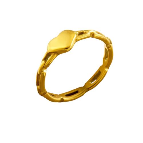 Bague en acier inoxydable, Acier inoxydable 304, Placage, normes différentes pour le choix & pour femme & creux, doré, Vendu par PC