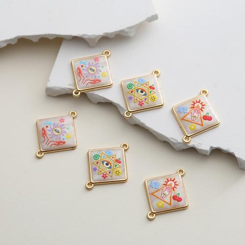 Zinc Alloy Pendant, with Resin, gold color plated, DIY & double-hole 