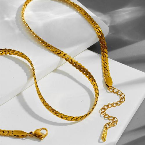 Parures de bijoux en acier inoxydable, Acier inoxydable 304, Placage, bijoux de mode & styles différents pour le choix & pour homme, doré, Necklace :40cm; Bracelet :16cm., Vendu par PC